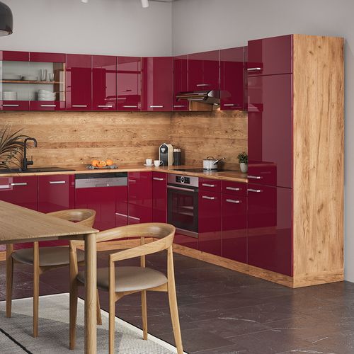 Meuble De Cuisine Dangle Pour Combles R-line 59107 Rouge Brillant 75.6cm Avec 1 Porte