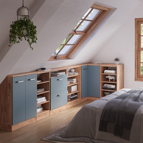 Meuble De Cuisine Dangle Pour Combles R-line 59109 Bleu-gris 75.6cm Avec 1 Porte