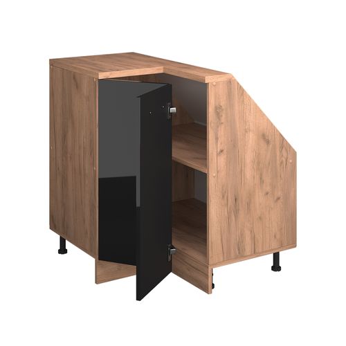 Meuble De Cuisine Dangle Pour Combles R-line 59110 Noir Haute Brillance 75.6cm Avec 1 Porte