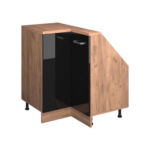 Meuble De Cuisine Dangle Pour Combles R-line 59110 Noir Haute Brillance 75.6cm Avec 1 Porte