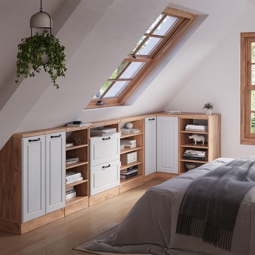 Meuble De Cuisine Dangle Pour Combles R-line 59113 Blanc Campagne 75.6cm Avec 1 Porte