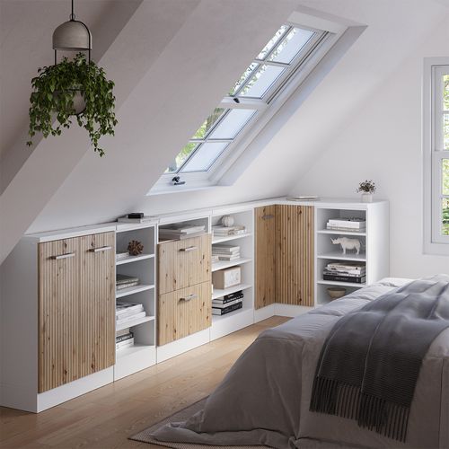 Meuble De Cuisine Dangle Pour Combles R-line 59116 Chêne Artisan 75.6cm Avec 1 Porte