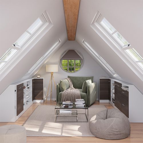 Meuble De Cuisine Dangle Pour Combles R-line 59118 Gris Noble 75.6cm Avec 1 Porte