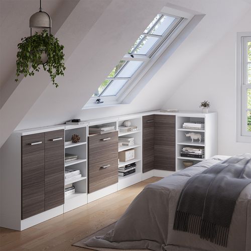 Meuble De Cuisine Dangle Pour Combles R-line 59118 Gris Noble 75.6cm Avec 1 Porte