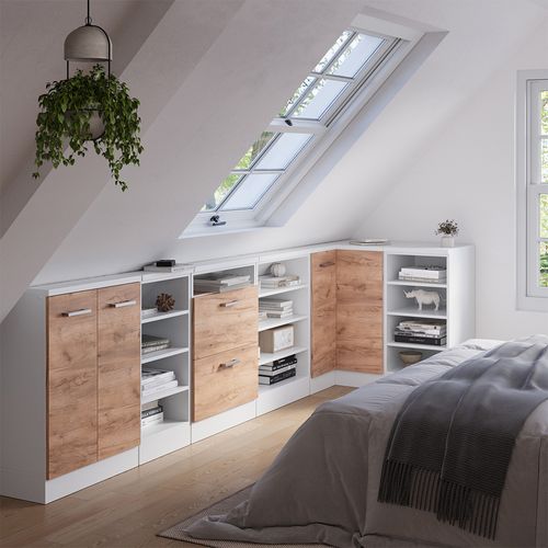 Meuble De Cuisine Dangle Pour Combles R-line 59119 Chêne De Force Doré 75.6cm Avec 1 Porte