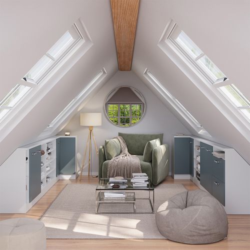 Meuble De Cuisine Dangle Pour Combles R-line 59122 Bleu-gris 75.6cm Avec 1 Porte