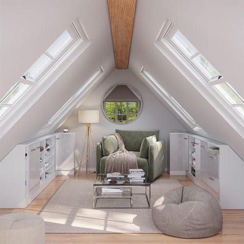 Meuble De Cuisine Dangle Pour Combles R-line 59125 Blanc Haute Brillance 75.6cm Avec 1 Porte