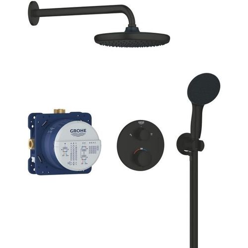 Ensemble De Douche Encastré - 1 + 2 Jets - Mitigeur Thermostatique - 348832430 - Noir
