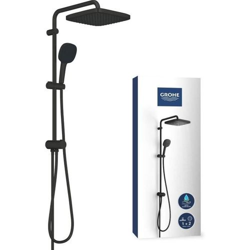Colonne De Douche Avec Inverseur Manuel - Economie D'eau - Grohe Vitalio Comfort 250 - Noir Mat