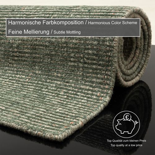 Tapis Uni Rayé Venus 190x290 Cm - Vert