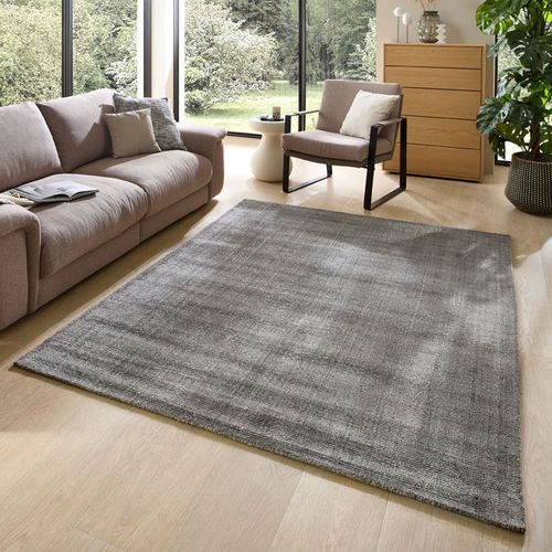 Tapis Uni Rayé Venus 190x290 Cm - Anthracite