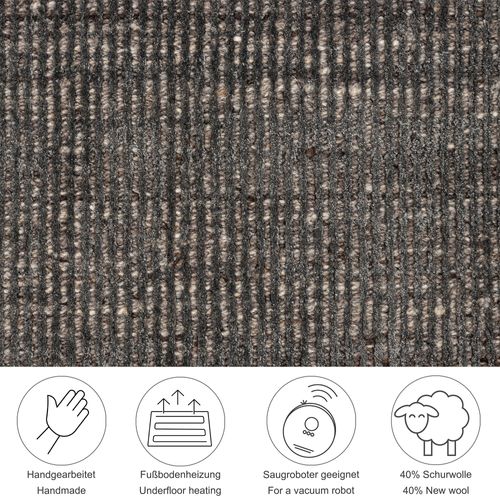 Tapis Uni Rayé Venus 190x290 Cm - Anthracite