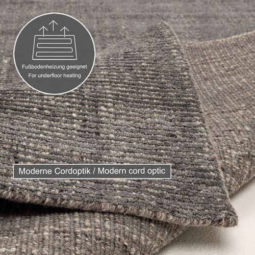 Tapis Uni Rayé Venus 190x290 Cm - Anthracite