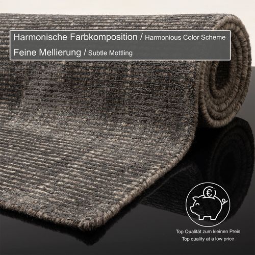 Tapis Uni Rayé Venus 190x290 Cm - Anthracite