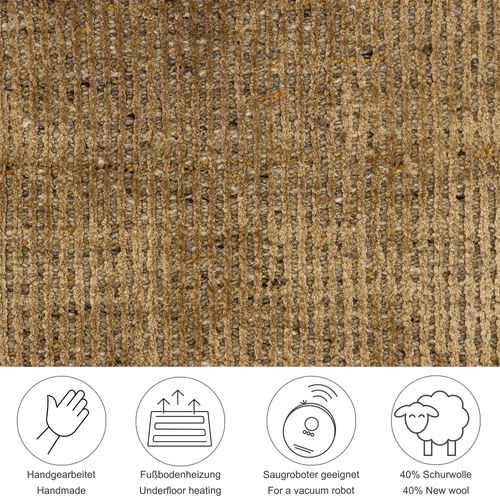 Tapis Uni Rayé Venus 120x180 Cm - Doré