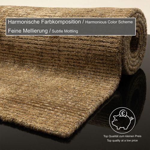 Tapis Uni Rayé Venus 120x180 Cm - Doré