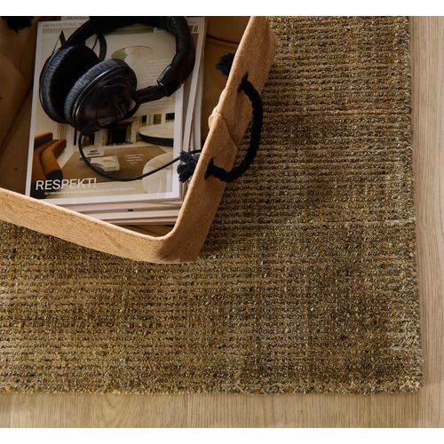 Tapis Uni Rayé Venus 190x290 Cm - Doré