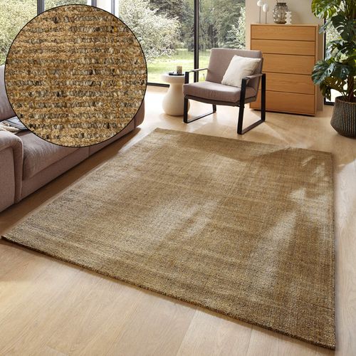 Tapis Uni Rayé Venus 190x290 Cm - Doré