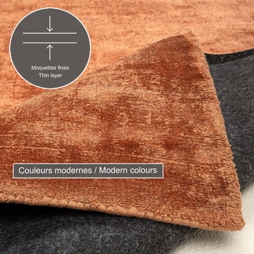 Tapis Brillant En Viscose Star 70x140 Cm - Cuivre