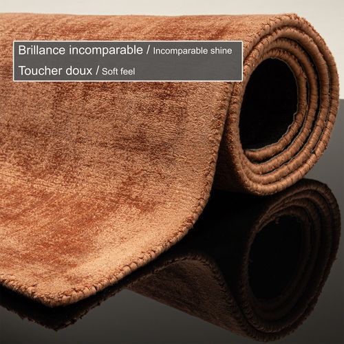 Tapis Brillant En Viscose Star 120x180 Cm - Cuivre