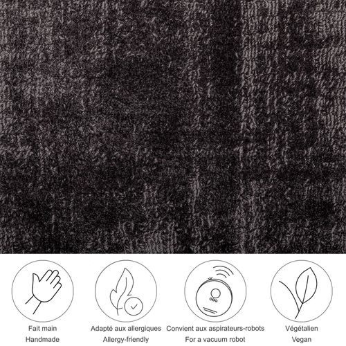 Tapis Brillant En Viscose Star 90x160 Cm - Anthracite