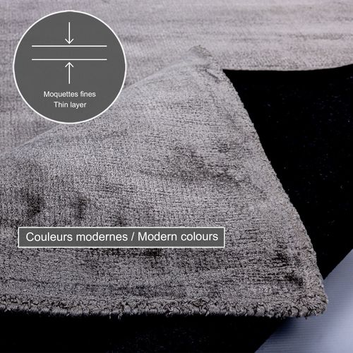 Tapis Brillant En Viscose Star 120x180 Cm - Anthracite