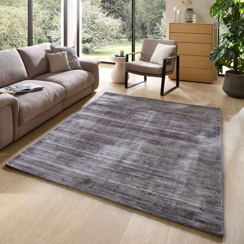 Tapis Brillant En Viscose Star 240x340 Cm - Anthracite