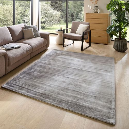 Tapis Brillant En Viscose Star 240x340 Cm - Gris