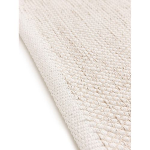 Tapis En Coton Tissé Main Ron Crème 60x120 Cm