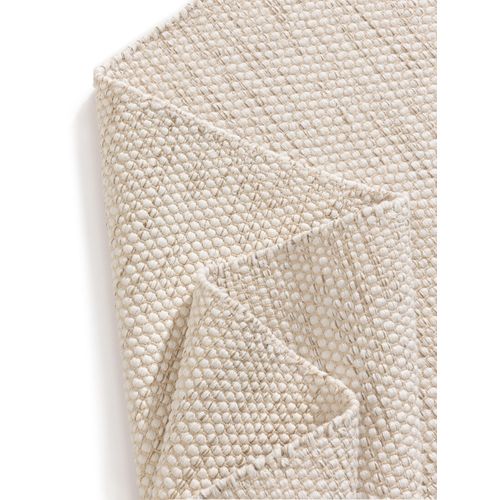 Tapis En Coton Tissé Main Ron Crème 70x140 Cm