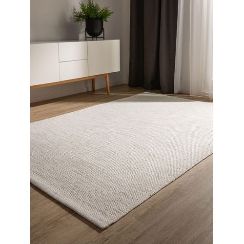 Tapis En Coton Tissé Main Ron Crème 70x140 Cm