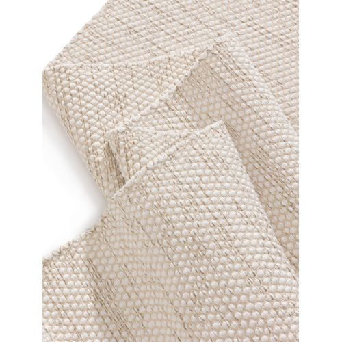 Tapis De Couloir En Coton Tissé Main Ron Crème 70x200 Cm