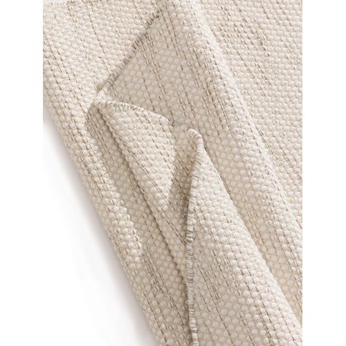 Tapis En Coton Tissé Main Ron Crème Ø 160cm