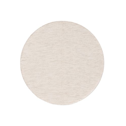 Tapis En Coton Tissé Main Ron Crème Ø 240 Cm
