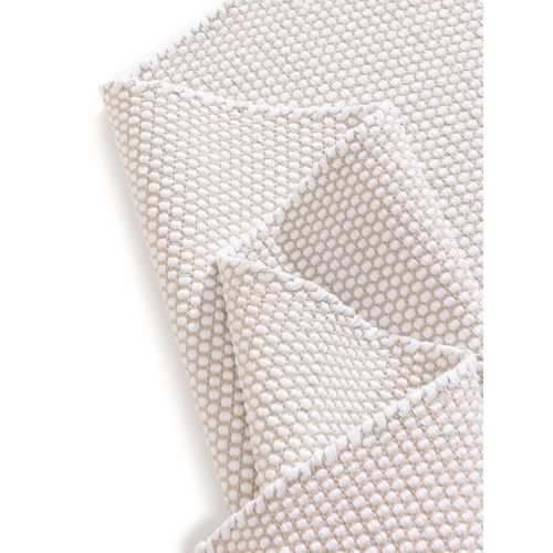 Tapis En Coton Tissé Main Ron Blanc 350x450 Cm