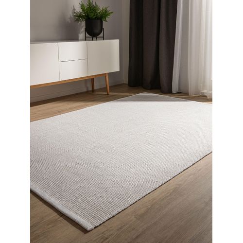 Tapis En Coton Tissé Main Ron Blanc 350x450 Cm