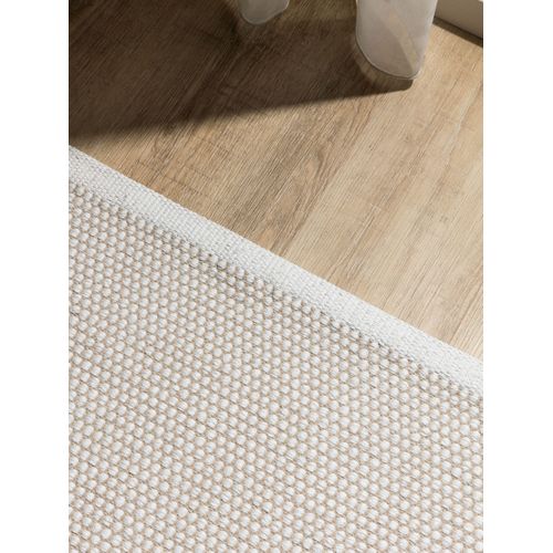 Tapis En Coton Tissé Main Ron Blanc 350x450 Cm