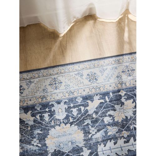 Tapis Lavable George Bleu 1 140x200 Cm