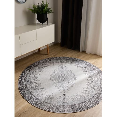 Tapis Lavable George Noir/gris Ø 160 Cm