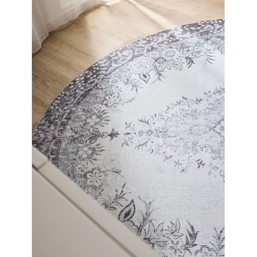 Tapis Lavable George Noir/gris Ø 160 Cm