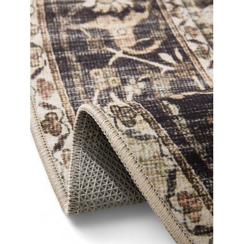 Tapis Lavable George Anthracite/taupe Ø 120 Cm