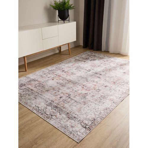Tapis Lavable George Crème/taupe 160x230 Cm