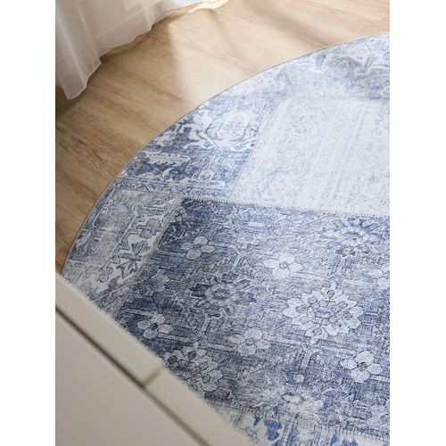 Tapis Lavable George Bleu Ø 120 Cm
