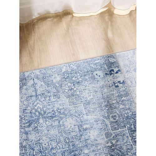 Tapis Lavable George Bleu 60x120 Cm