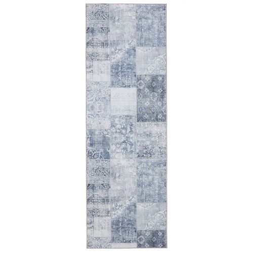 Tapis De Couloir Lavable George Bleu 80x240 Cm