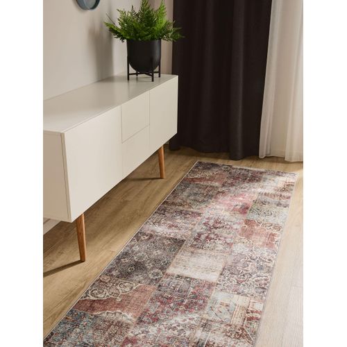 Tapis De Couloir Lavable George Multicolore/marron 80x240 Cm