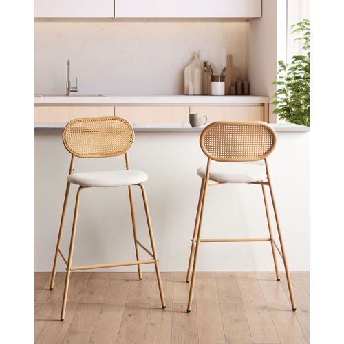 Lot De 2 Chaises De Bar Adaver Marron Clair