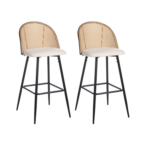 Lot De 2 Chaises De Bar Cornell Métal Noir