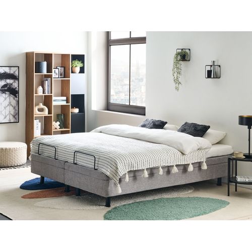 Lit Réglable Sans Tête De Lit Tissu Duke Ii 160 X 200 Cm Gris Clair