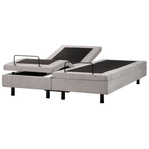 Lit Réglable Sans Tête De Lit Tissu Duke Ii 160 X 200 Cm Gris Clair